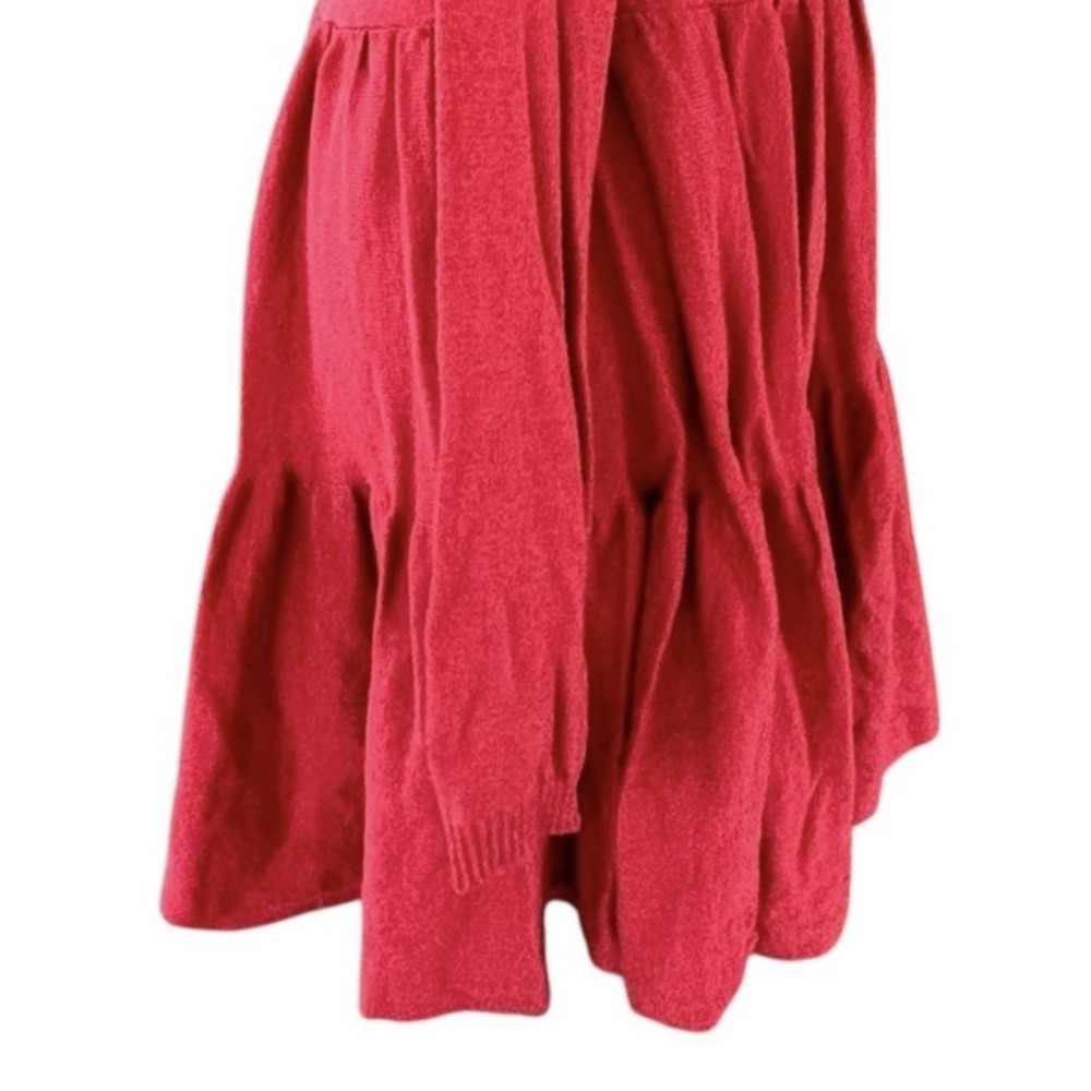 Matilda Jane Tiered Babydoll Cardigan Sweater Womens XS Red Peplum Lagenlook - Picture 7 of 12